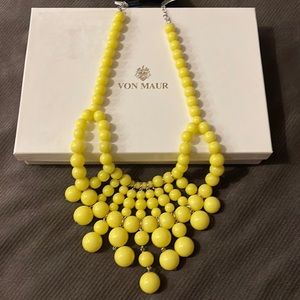 Von Maur yellow beaded necklace, never worn